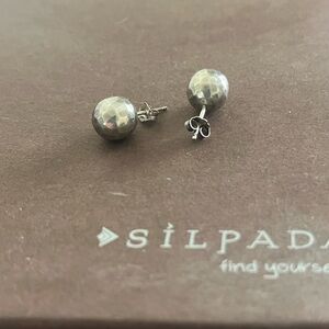 Silpada Silver Hammered Sphere Earrings